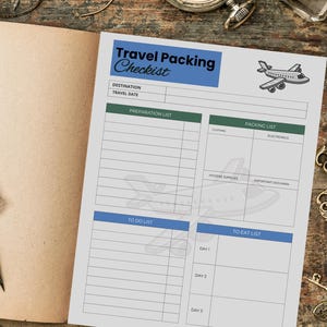Travel Packing Checklist: Instant Digital Download & Printable Packing