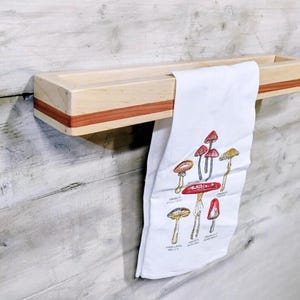 New design! Handmade Cedar & Maple Towel Bar, Towel Holder, Towel Rack for Bathroom Towel, Kitchen Towel, Hand Towel.