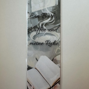 A book, coffee, and peace and quiet - Bookmark with saying - Laminated and handmade - Bookish Merch - Gift for book lovers and avid readers