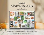 Printable 2026 Vision Dream Board for Flower Farmers, Gardeners & Homesteaders | Inspiration | Digital Download