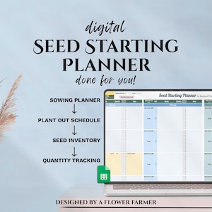 Seed Starting Planner | Flower Farming, Homesteading, Gardening, Inventory, Planting | Digital | Automated Google Sheets Spreadsheet