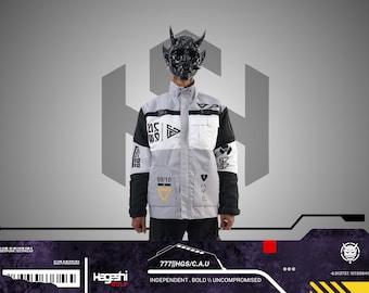 Techwear Cyberpunk Jacket – Futuristic Waterproof Streetwear Parka || Rebellion-X