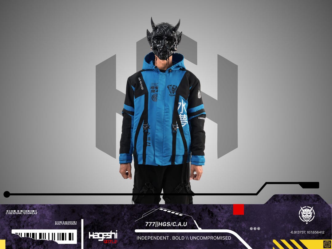 Cyberpunk Techwear Jacket – Neon Tactical Rave Outfit - Etsy