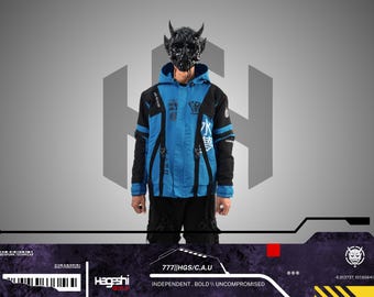 Giacca Techwear Cyberpunk – Outfit Tattico Neon per Rave