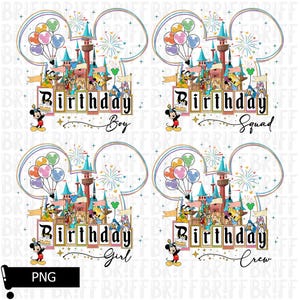 Birthday Squad Png Bundle, Happy Birthday Png, Family Vacation Png, Magical Kingdom Png, Vacay Mode