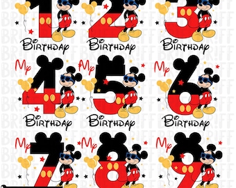 Feestvarken Mickey Mouse PNG SVG: bijpassende shirts voor het gezin (digitale download)