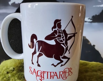 Sagittarius Mug: Zodiac Centaur Coffee Cup, Astrology Gift And Two Others Scroll Through