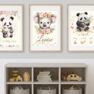 Lot 3 affiches personnalisées Panda
