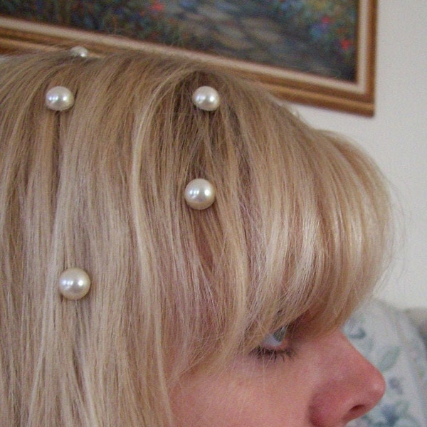 Floating hair pearls set of 10 wedding bridal prom hair jewelry reuseable #hairjewelry