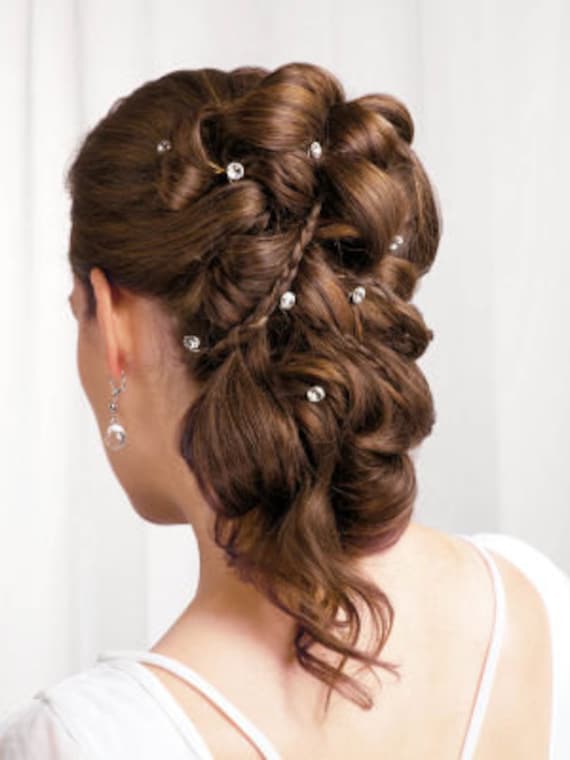 Beautiful Swarovski-Crystal Updo Hair Accessory! Swarovski Crystals Pearls Lace Floral Vine Leaves Bridal  main image 3