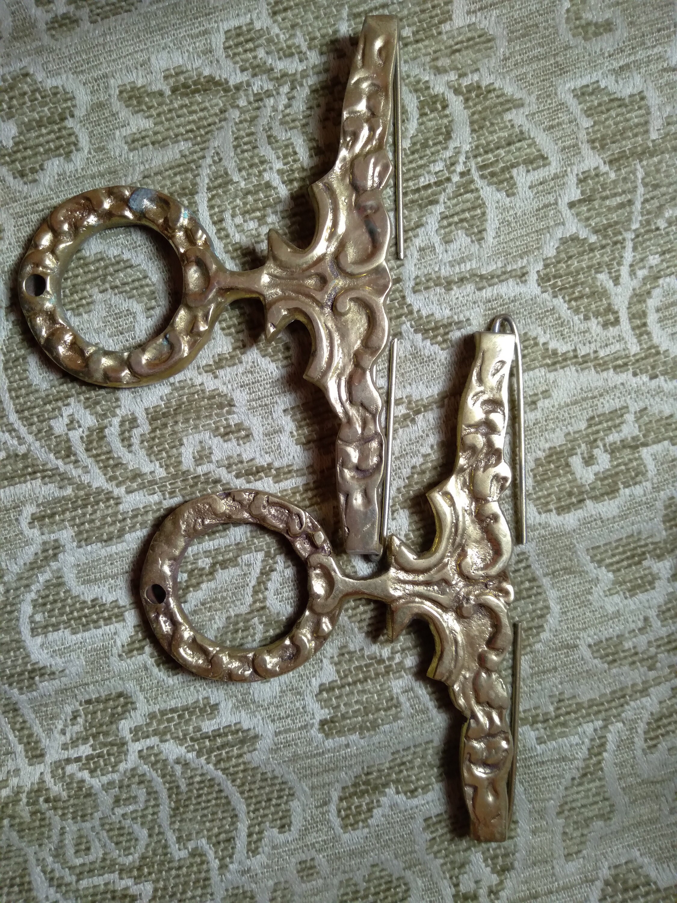 Brass Bell Pull Vintage Hardware Set Klokkestreng Narrow Tapestry