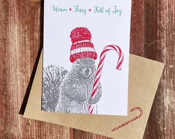 Holiday Squirrel Card MULTI PACKS, Squirrel Christmas Card, Funny Holiday Card, Holiday Cards