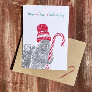 Holiday Squirrel Card SINGLE, Squirrel Christmas Card, Funny Holiday Card, Holiday Cards image 1