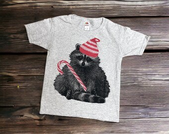 Holiday Raccoon Shirt, Youth Unisex, Ugly Christmas Sweater Alternative