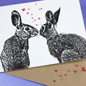 Pair o' Hares Valentine or Anytime Greeting Card image 2