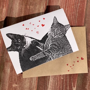 Cat Love Card, Miss You Card, Cat Lover, Cat Valentine, Cat Card image 4