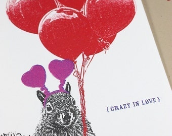 Squirrel Love Card, Large Wedding, Anniversary Card