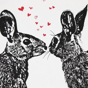 Pair o' Hares Valentine or Anytime Greeting Card image 1