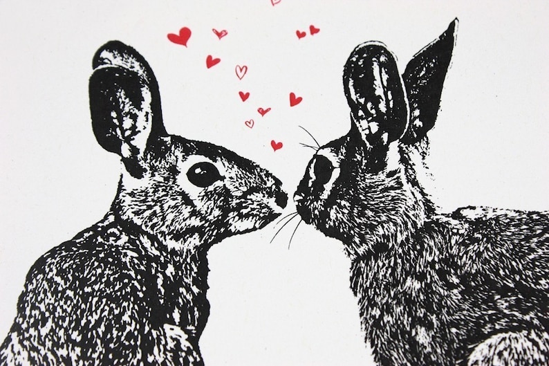 Pair o' Hares Valentine or Anytime Greeting Card image 1