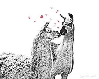 Llama Love - Limited Edition 8x10 Art Print