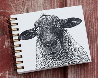 Sheep Mini Journal, Small Spiral Notebook