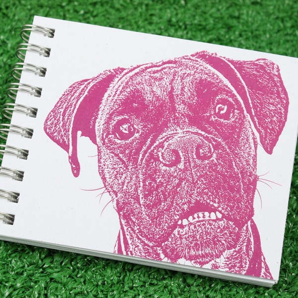 Boxer Dog Mini Journal, Dog Journal, Sketchbook, Dog Notebook