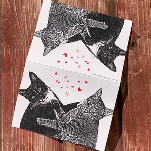 Cat Love Card, Miss You Card, Cat Lover, Cat Valentine, Cat Card image 2