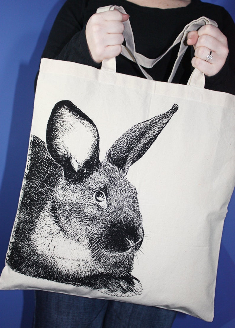 Rabbit Tote Bag Rabbit Bag Bunny Tote Bunny Bag Tote Bag Etsy