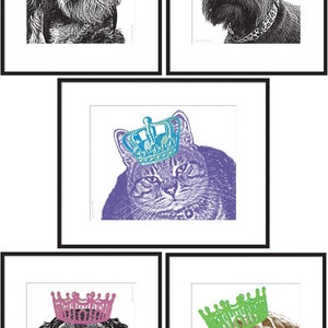 11x14 Pet Royalty Custom Pet Portrait with a Crown, Personalized Dog Portrait Gift image 5
