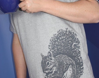 Squirrel Shirt - Adult Unisex - Gray Squirrel TShirt - Screen Printed
