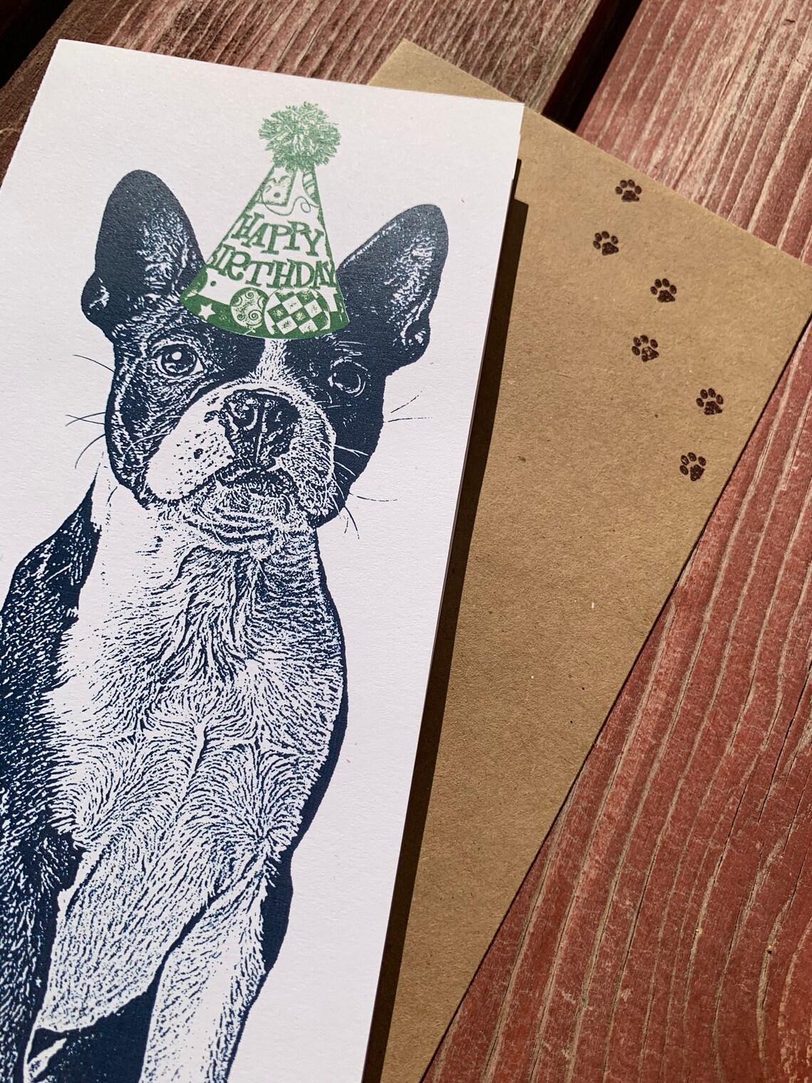Boston Terrier Birthday Card SINGLE CARD Dog Birthday Card - Etsy