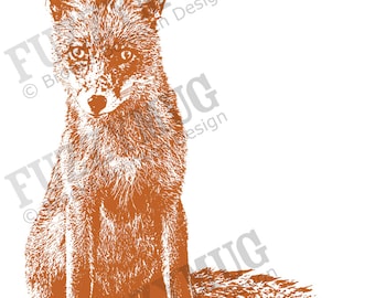 5x7 Curious Fox Art Print, Fox Art, Fox Print, Fox Illustration, Fox