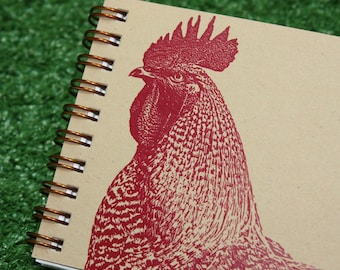 Mini Journal - Red Rooster on BROWN KRAFT