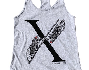Camisa Cicada, regata feminina, camiseta Brood X, camiseta Cicada, verão 2021