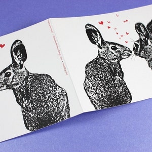 Pair o' Hares Valentine or Anytime Greeting Card image 3