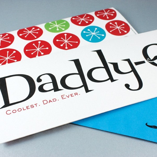 Daddy-O with MOUSTACHE - Dad's Birthday or Father's Day Card