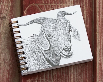 Goat Mini Journal,  Goat Sketch Book, Journal, Notebook, Goat Lovers Gift