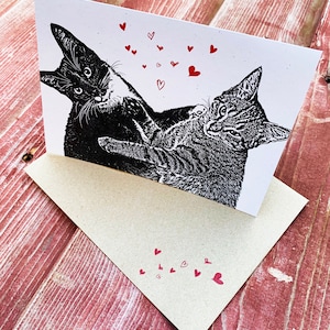 Cat Love Card, Miss You Card, Cat Lover, Cat Valentine, Cat Card image 7