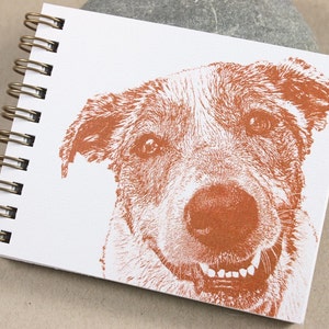 Mini Journal Smiling Dog, Journal, Sketch Book, Dog Lover Gift image 1