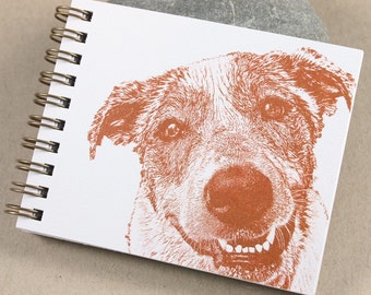 Mini Journal -  Smiling Dog, Journal, Sketch Book, Dog Lover Gift