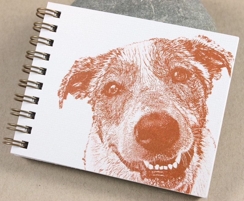 Mini Journal Smiling Dog, Journal, Sketch Book, Dog Lover Gift image 1