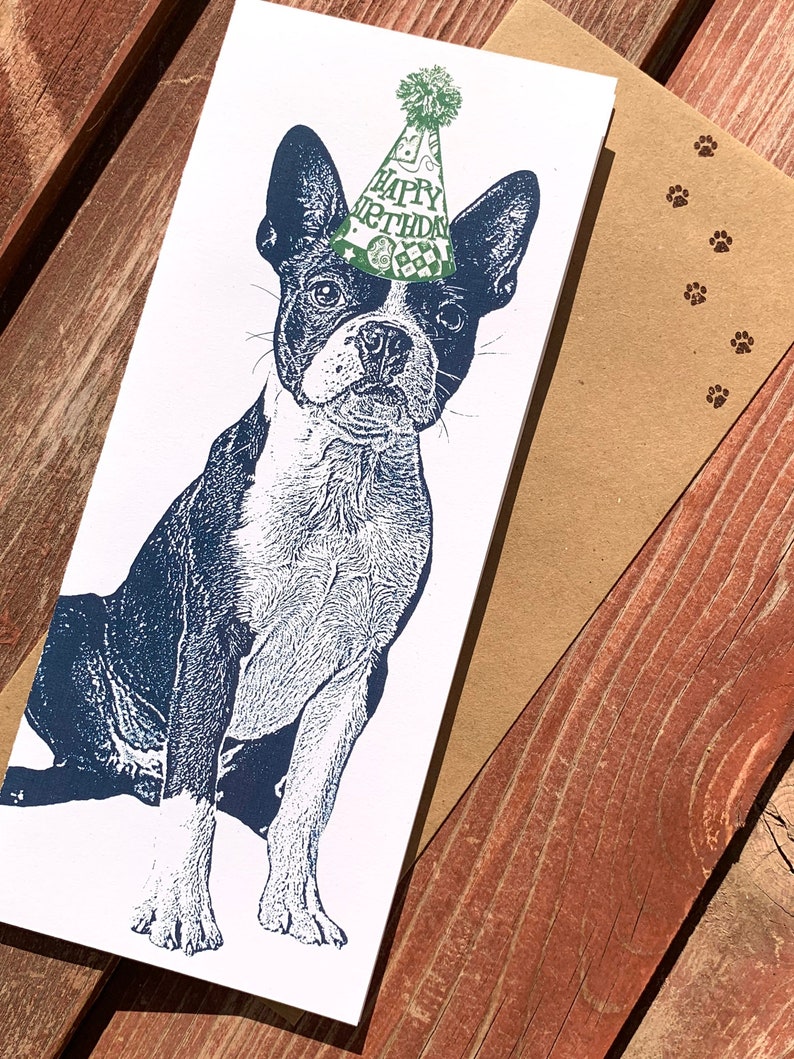 Boston Terrier Birthday Card SINGLE CARD Dog Birthday Card - Etsy