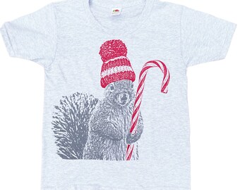 Squirrel Christmas Shirt, Children's Unisex, Holiday Squirrel, Christmas Sweater