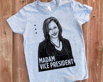 YOUTH SIZE Kamala Tshirt, Madam Vice President Shirt, Harris Shirt, Biden Harris, President