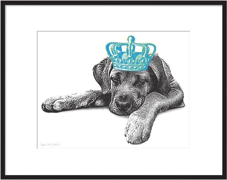 11x14 Pet Royalty Custom Pet Portrait with a Crown, Personalized Dog Portrait Gift image 2