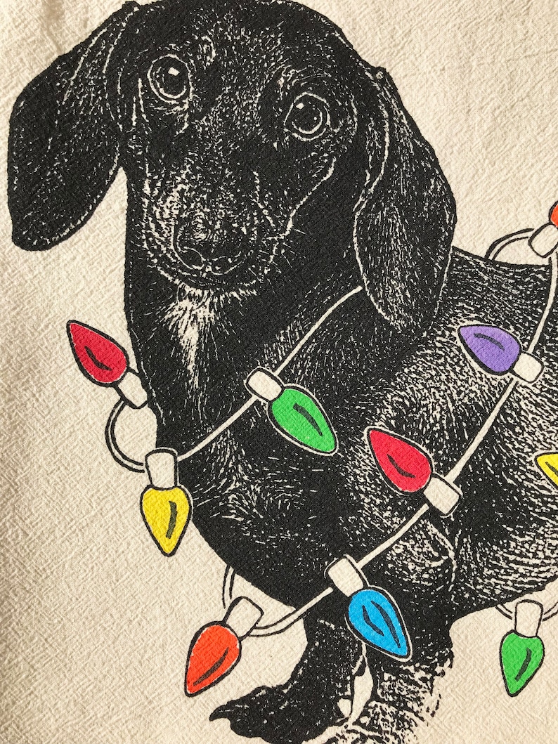 Dachshund Christmas Towel dachshund Holiday Decoration Doxie Etsy