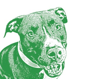 8x10 Custom Pet Portrait, Dog Lover Gift, Gift for Dog Mom, Pitbull