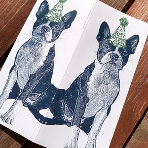 Boston Terrier Birthday Card - SINGLE CARD, Dog Birthday Card - Etsy