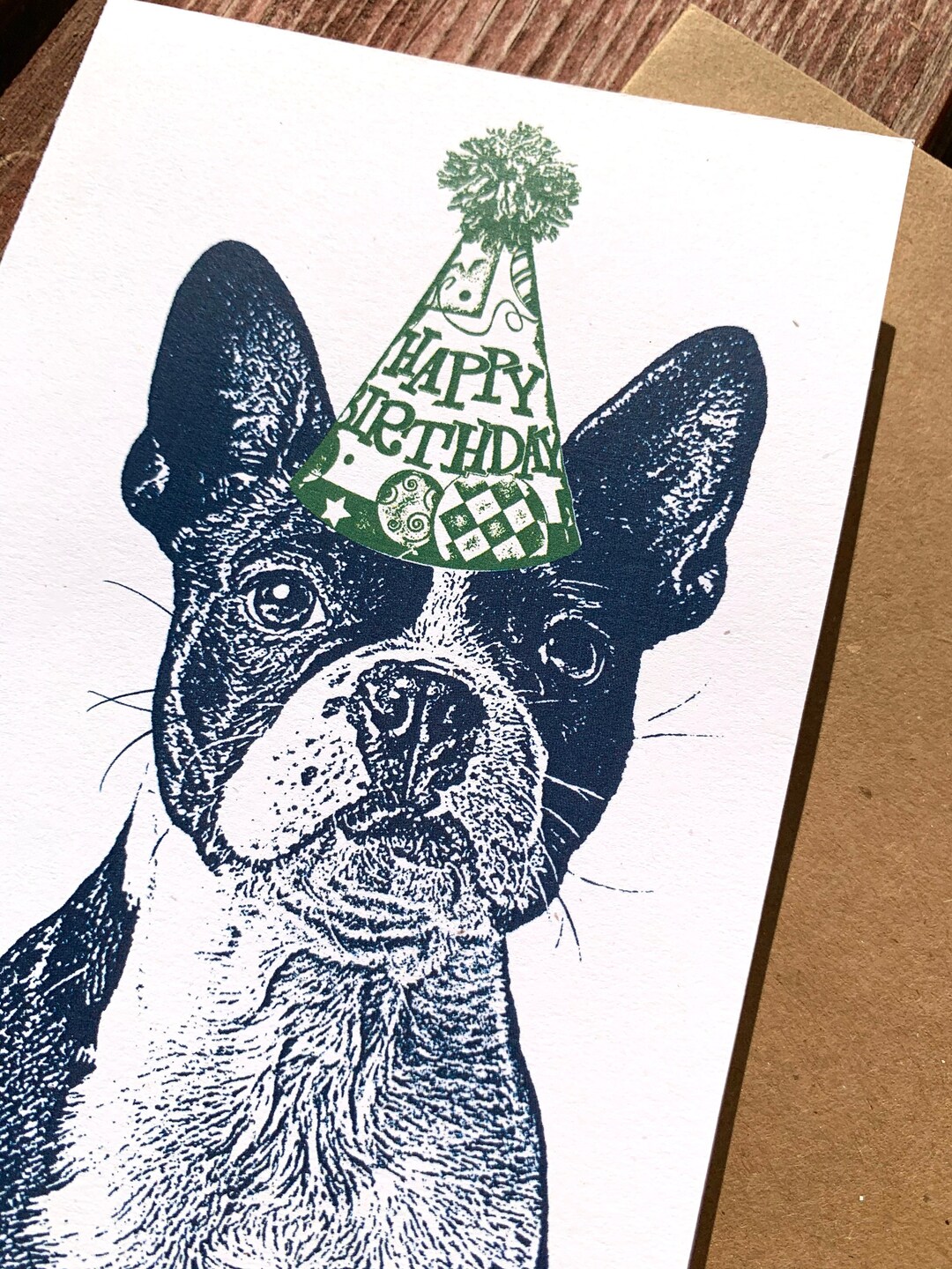 Boston Terrier Birthday Card - SINGLE CARD, Dog Birthday Card - Etsy