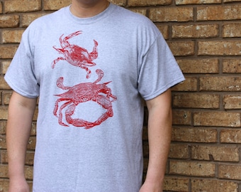 Red Crab T-Shirt, Crabby Shirt, Summer Shirt, Beach, Maryland Crab Shirt